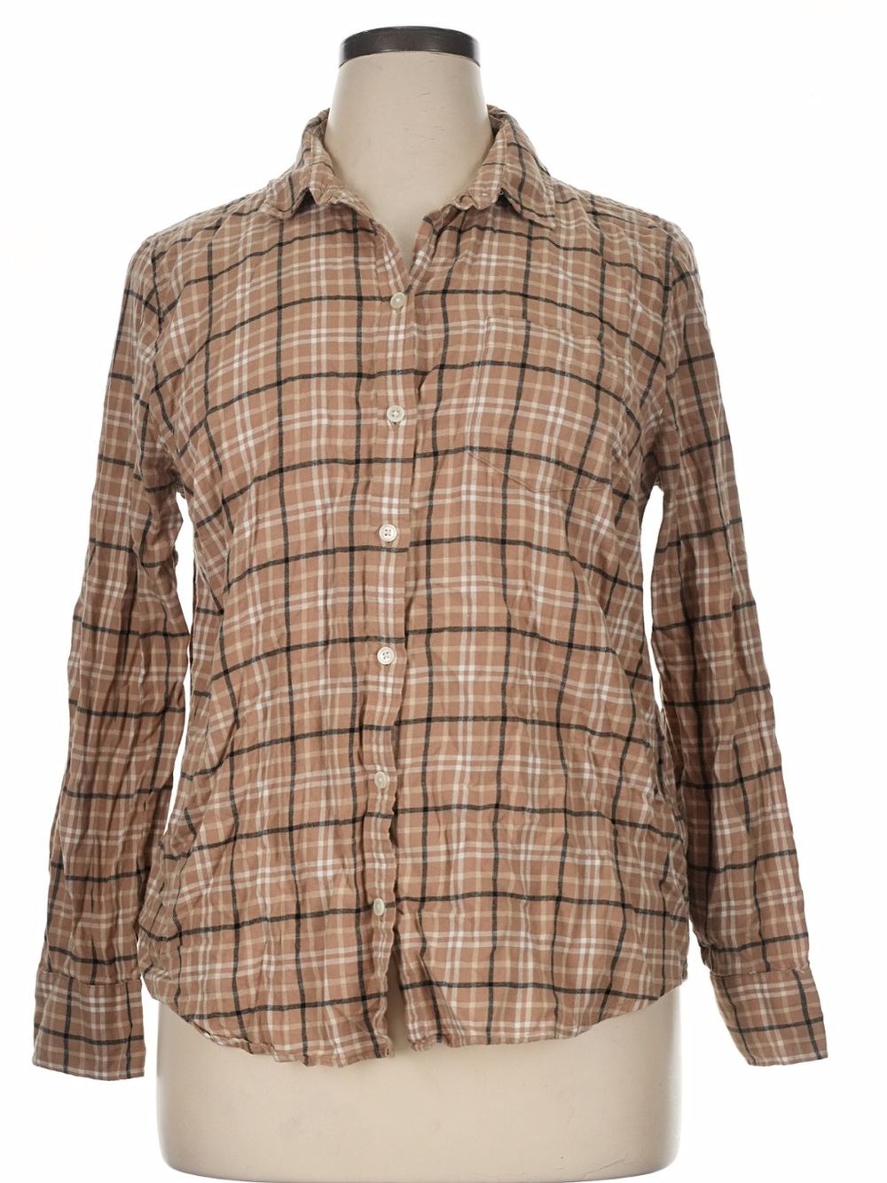 J. Crew Tan Plaid Cotton Button-Down Shirt - Picture 3 of 10